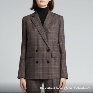 Theory Plaid Blazer in Brown and Gray